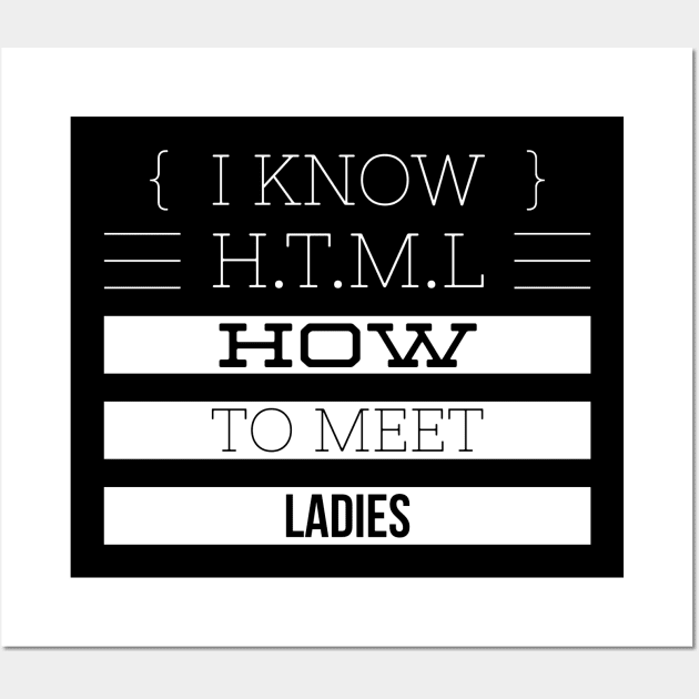 I KNOW H.T.M.L HOW TO MEET LADIES Wall Art by Shirtsy